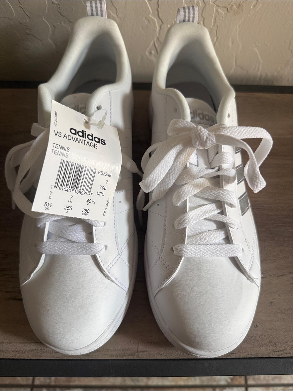 adidas VS Advantage Women’s White with Silver Stripes